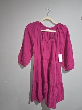 Sonoma Magenta Tiered Midi Dress-XS